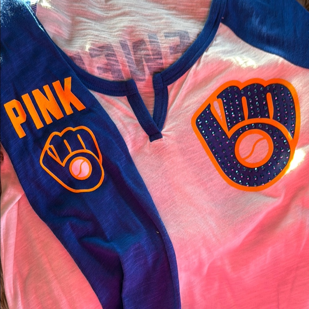 ⚾️ PINK Victoria’s Secret BREWERS Baseball Tee ⚾️ - Picture 7 of 7